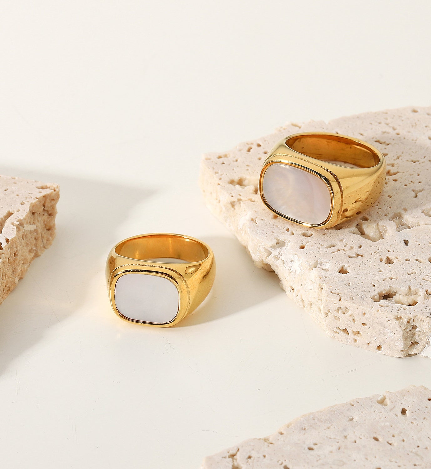 Golden Mother of Pearl Ring