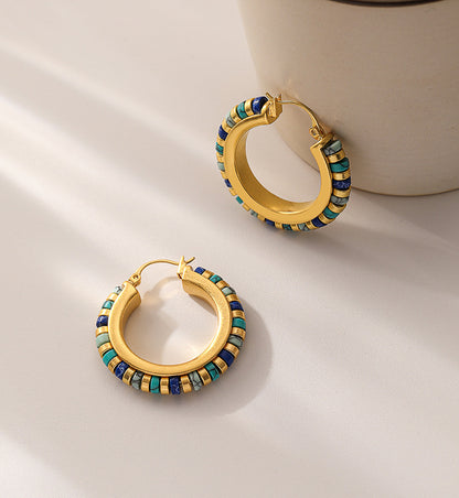 Turquoise Queen Hoops
