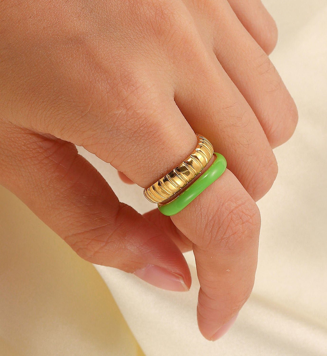 Green Enamel Ring