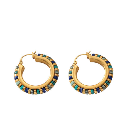 Turquoise Queen Hoops