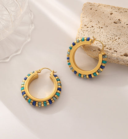 Turquoise Queen Hoops