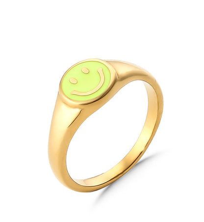 Smile Enamel Statement Ring