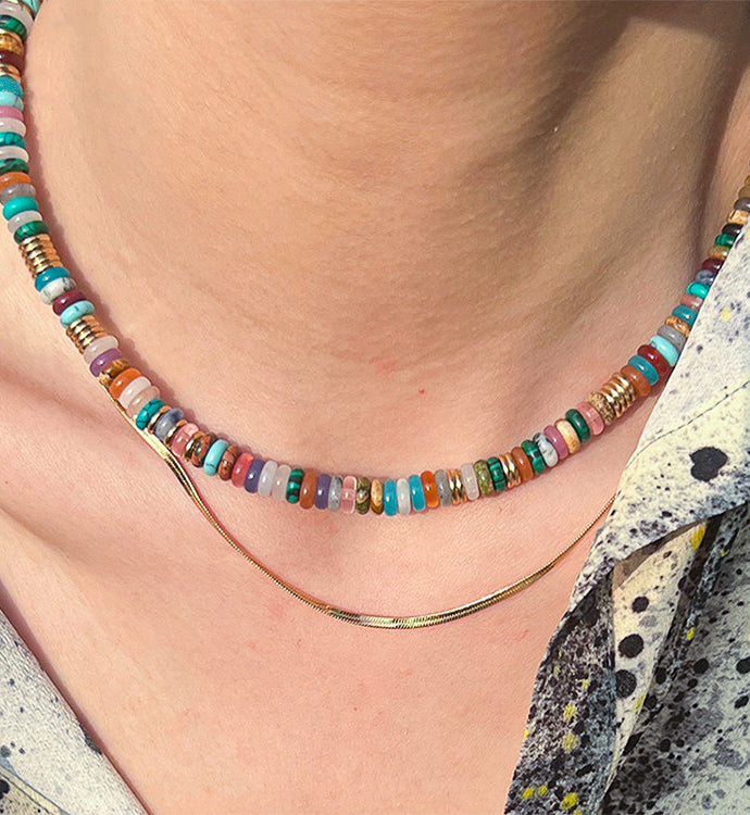 Rainbow Colorful Gemstone Necklace