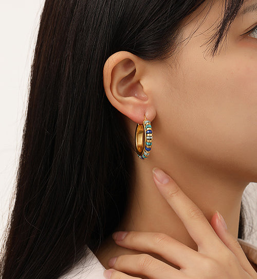 Turquoise Queen Hoops