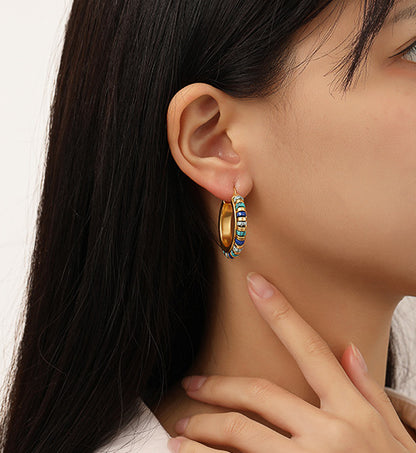 Turquoise Queen Hoops