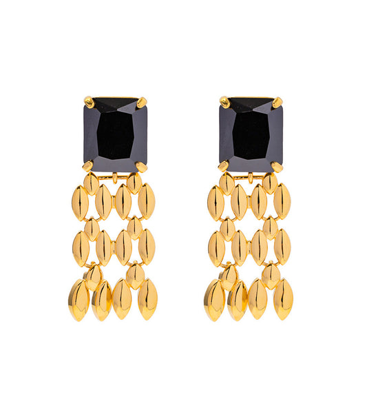 Sally Black Drop Earrings