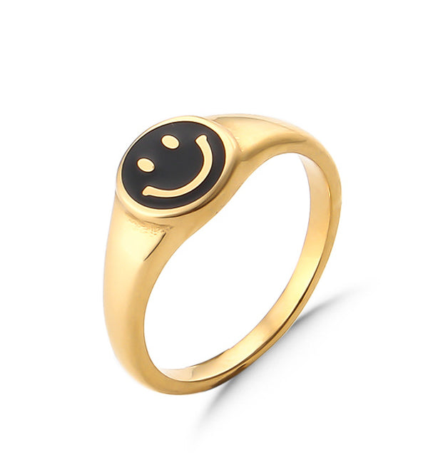 Smile Enamel Statement Ring