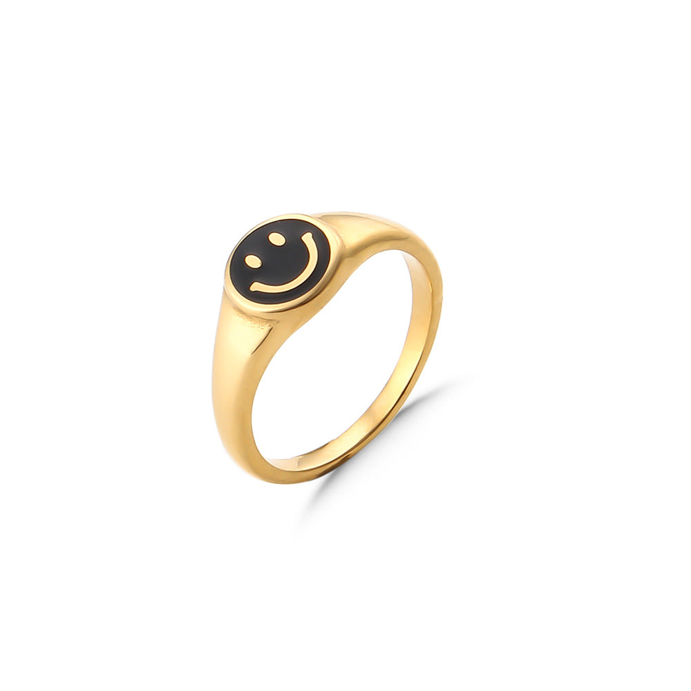 Smile Enamel Statement Ring