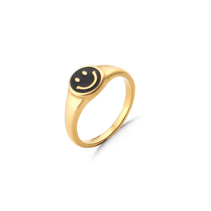 Smile Enamel Statement Ring