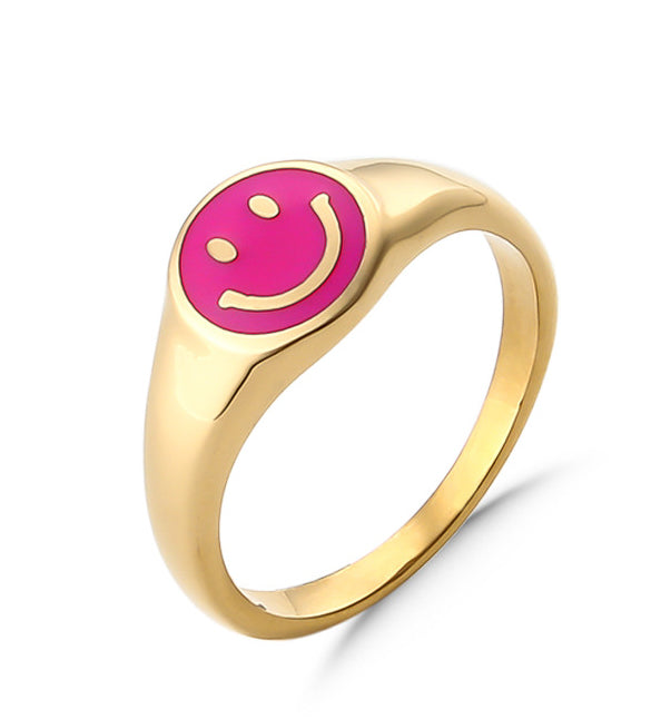 Smile Enamel Statement Ring