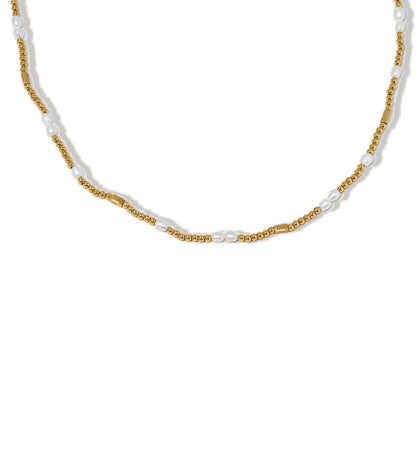 Thin Golden Pearls Necklace