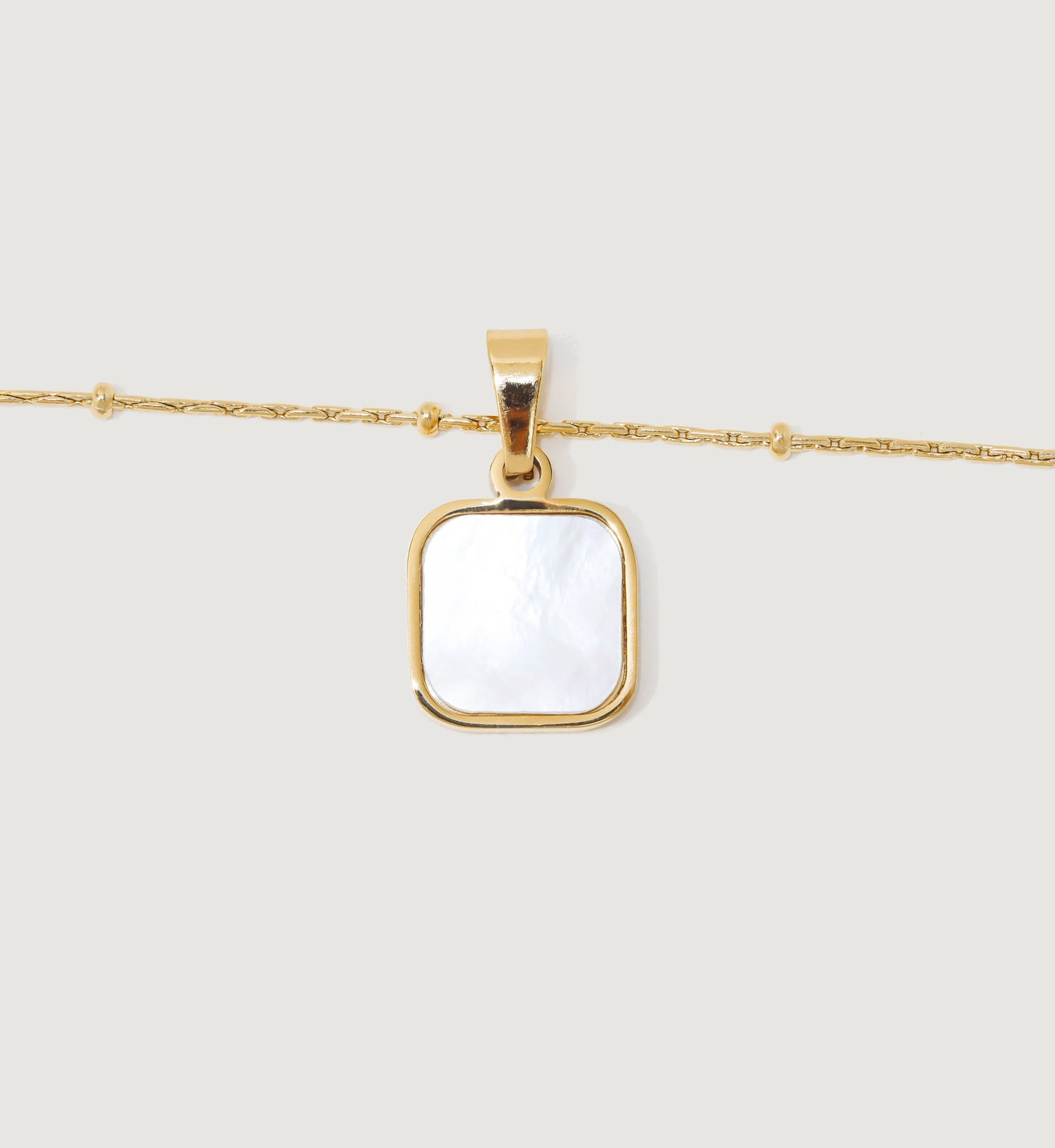Square Mother of Pearl Necklace