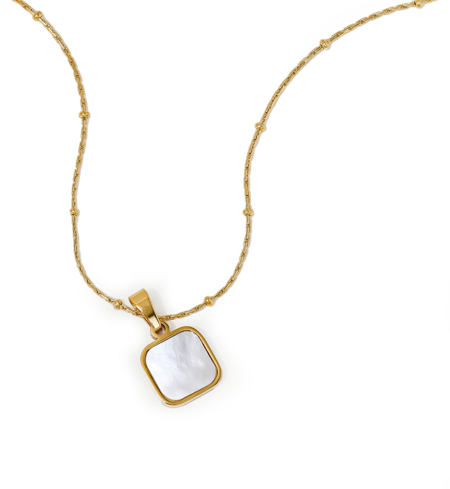 Square Mother of Pearl Necklace