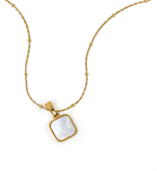 Square Mother of Pearl Necklace